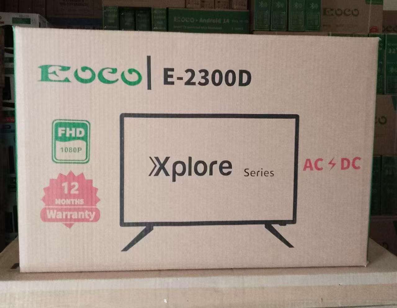 EOCO 23 inch Digital TV AC/DC(E-2300D)Original 1080P Energy Saving Televison with 12 Months Warranty