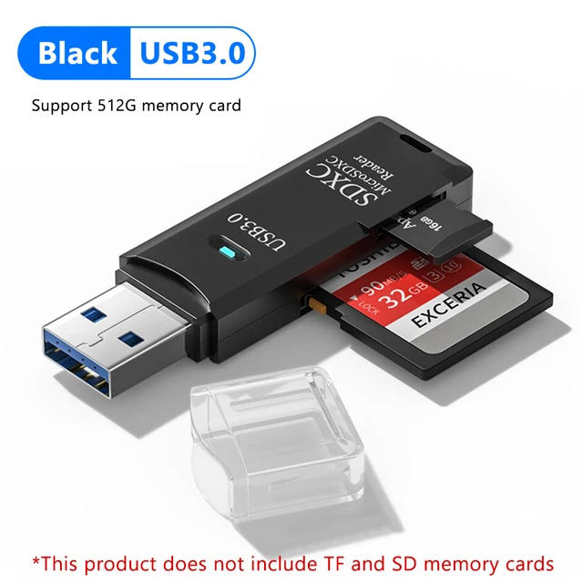 2-in-1 Card Reader USB 3.0 Reader Micro SD TF Memory Card High Speed Multi-card Writer Adapter Flash Drive Laptop Accessories