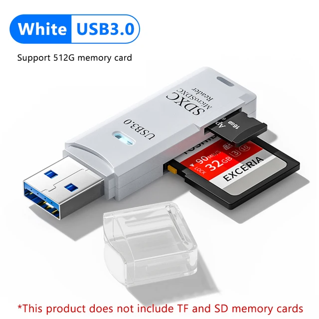 2-in-1 Card Reader USB 3.0 Reader Micro SD TF Memory Card High Speed Multi-card Writer Adapter Flash Drive Laptop Accessories