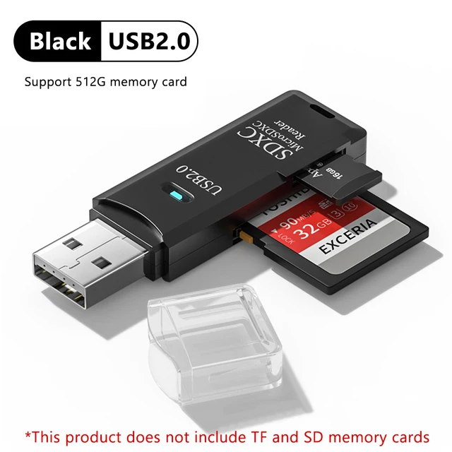 2-in-1 Card Reader USB 3.0 Reader Micro SD TF Memory Card High Speed Multi-card Writer Adapter Flash Drive Laptop Accessories