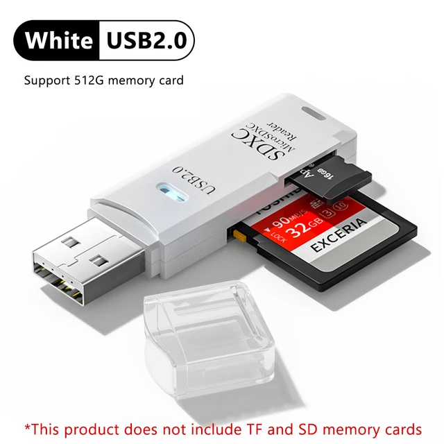 2-in-1 Card Reader USB 3.0 Reader Micro SD TF Memory Card High Speed Multi-card Writer Adapter Flash Drive Laptop Accessories