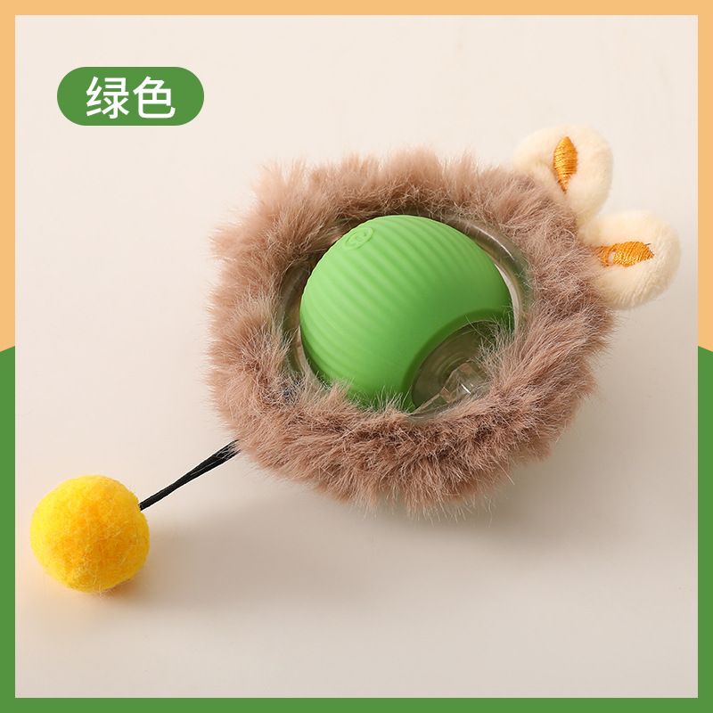 Cat Interactive Ball Toy Automatic Rolling Ball Faux Tail Rechargeable Smart Pet Electric Toy Dog Cat Training Imitate Mouse
