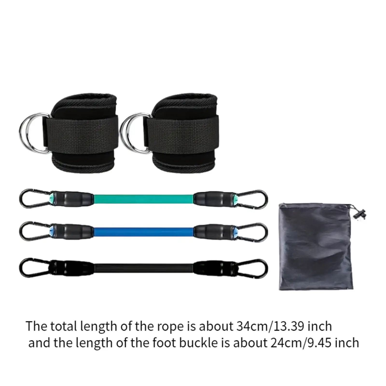 3x Ankle Resistance Bands, Workout Resistance Bands, Exercise Bands, Leg Resistance Bands with Ankle Cuffs for Glute Training