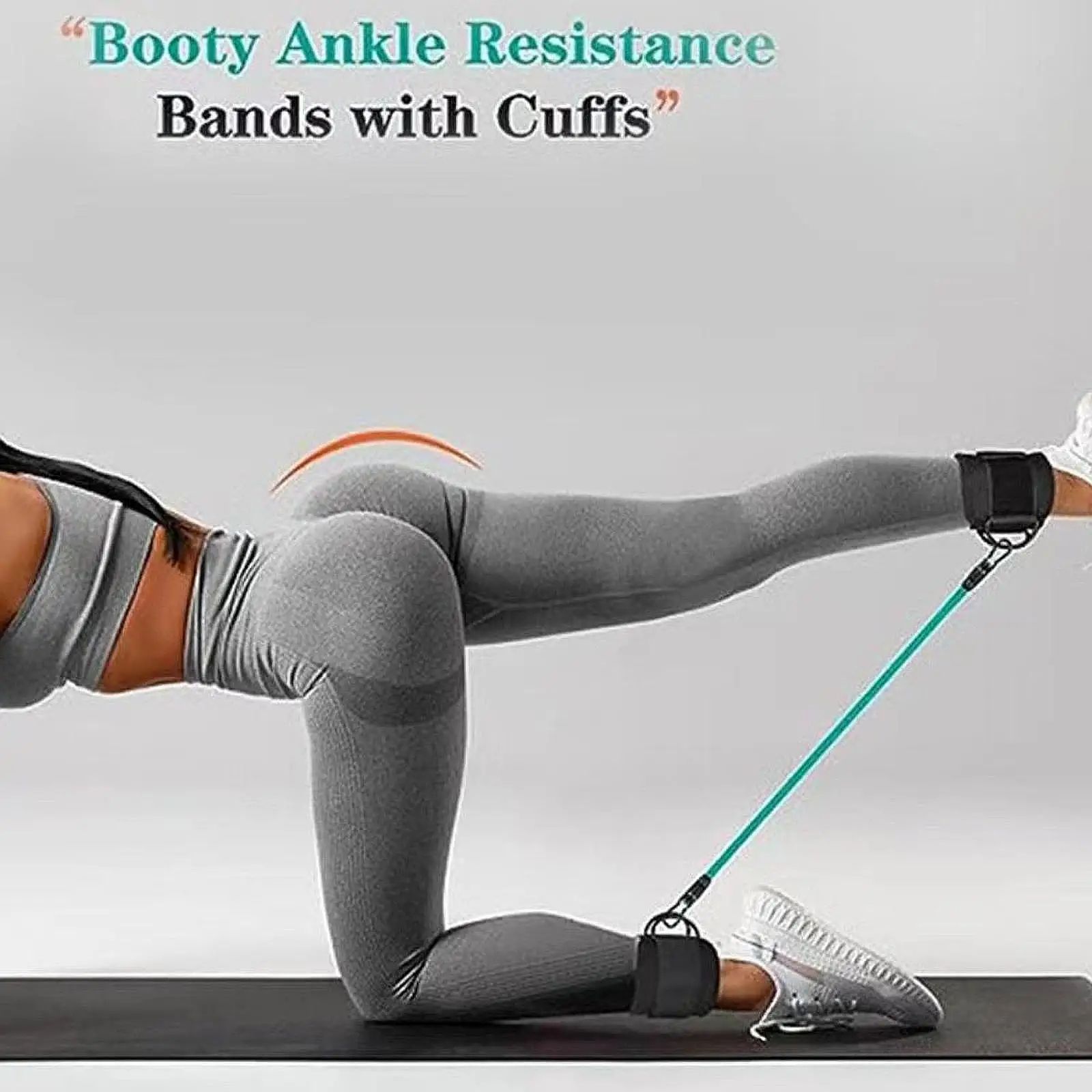 3x Ankle Resistance Bands, Workout Resistance Bands, Exercise Bands, Leg Resistance Bands with Ankle Cuffs for Glute Training