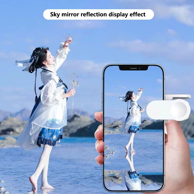 Adjustable Sky Mirror 2-in-1 Phone Rear Selfie Mirror Shooting Clip Outdoor Travel Phone Shooting Reflector Shooting Supplies