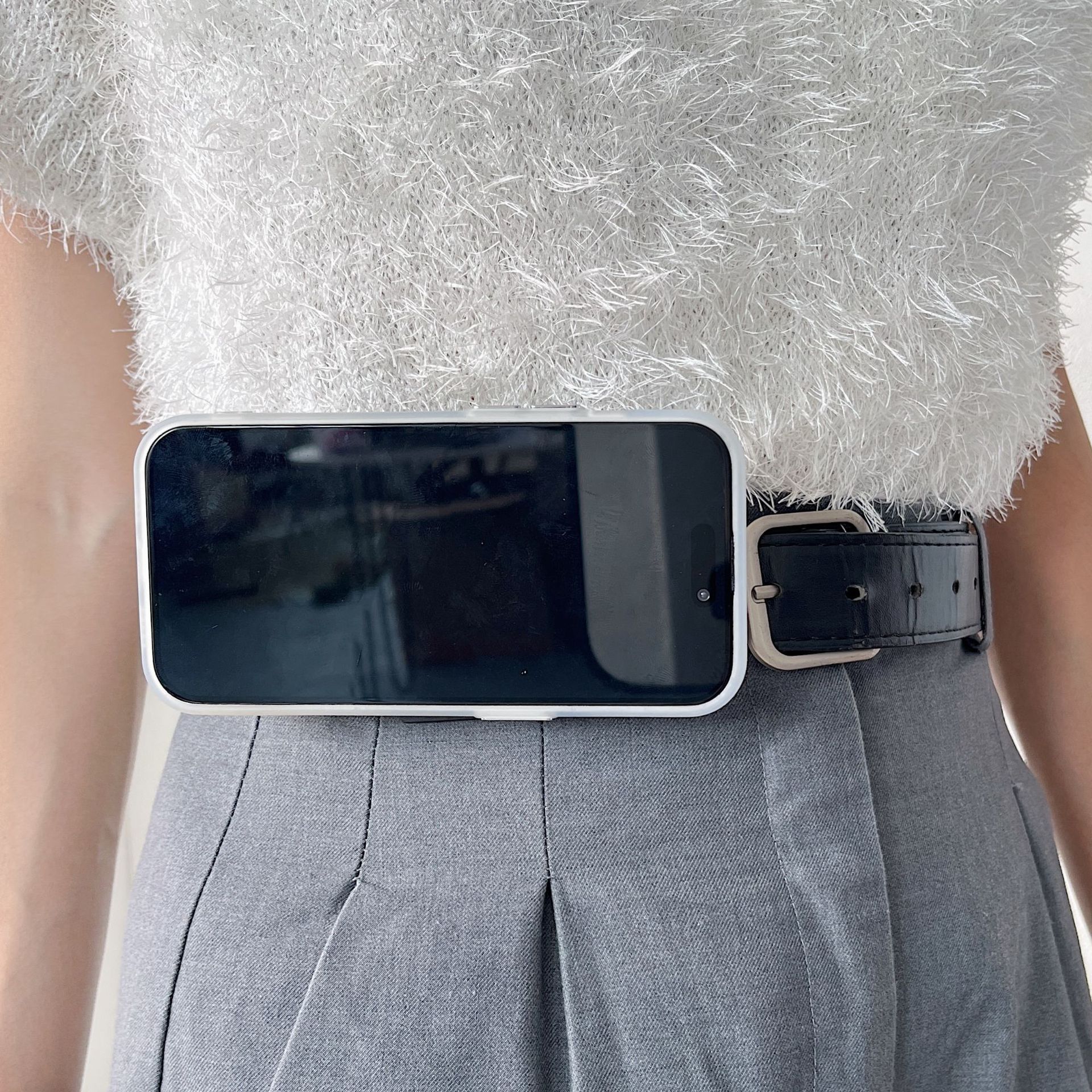 Free Hands Magnetic Belt Clip Holder Mobile Phone Holder Backpack Clip Metal Hook Spring Rope for Magsafe IPhone Accessories