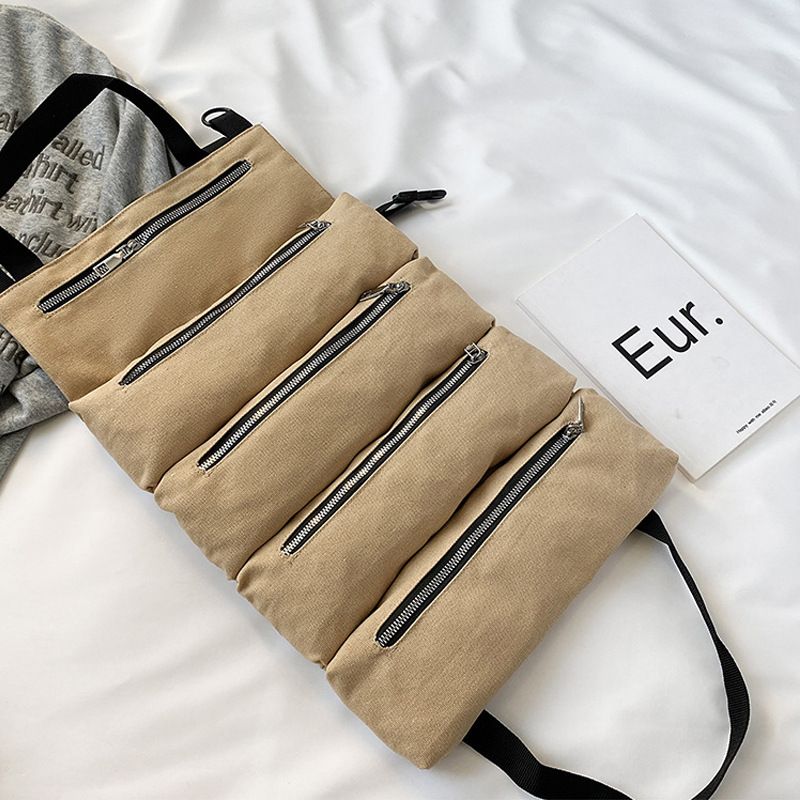 Tool Roll,Multi-Purpose Roll Up Tool Bag,Wrench Roll,Canvas Tool Organizer Bucket,Car First Aid Kit Wrap Roll Storage Case