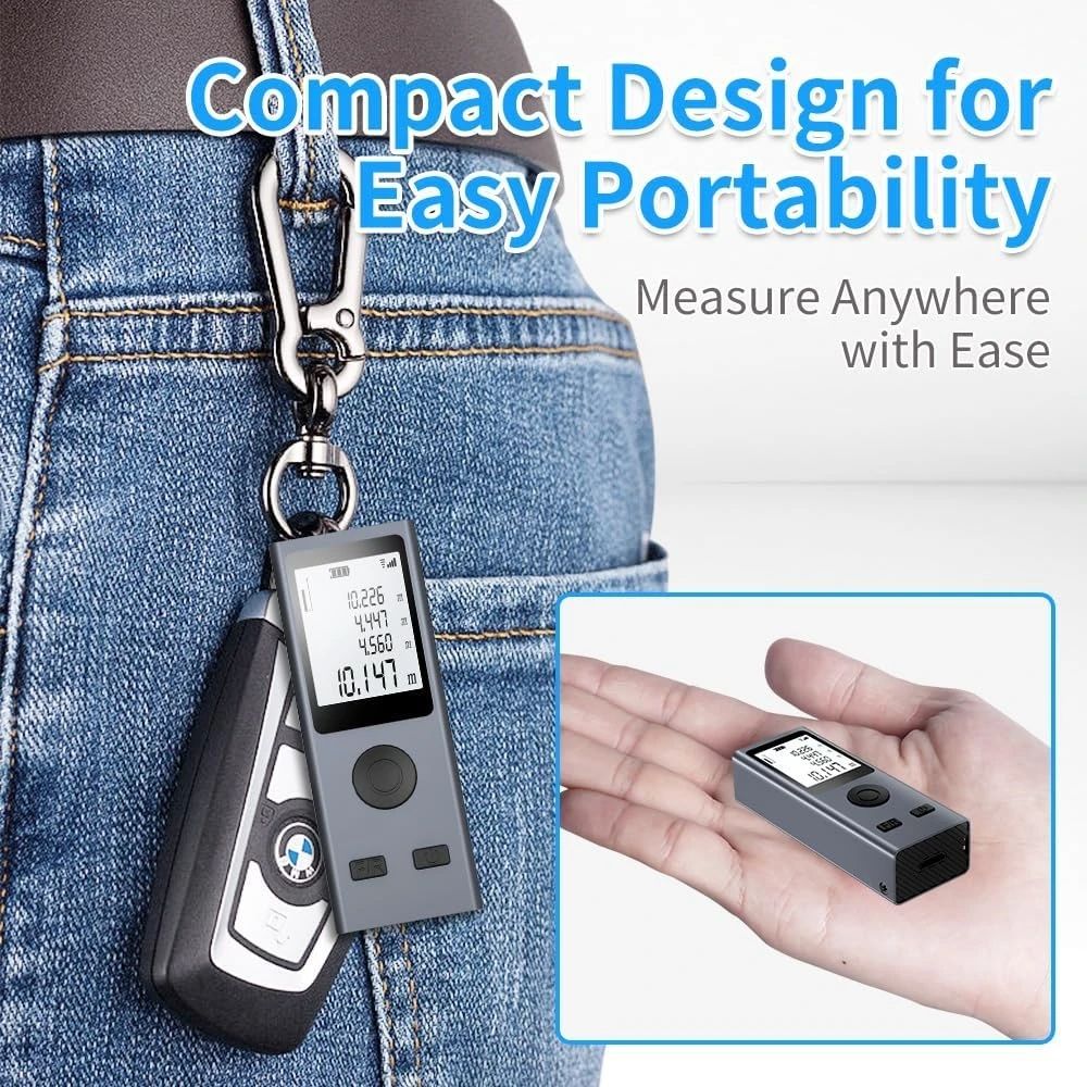 30M Mini Laser Rangefinder Digital Tape Measure Laser Ruler USB Charge Aluminum Alloy Fuselage Measuring ﻿ ﻿