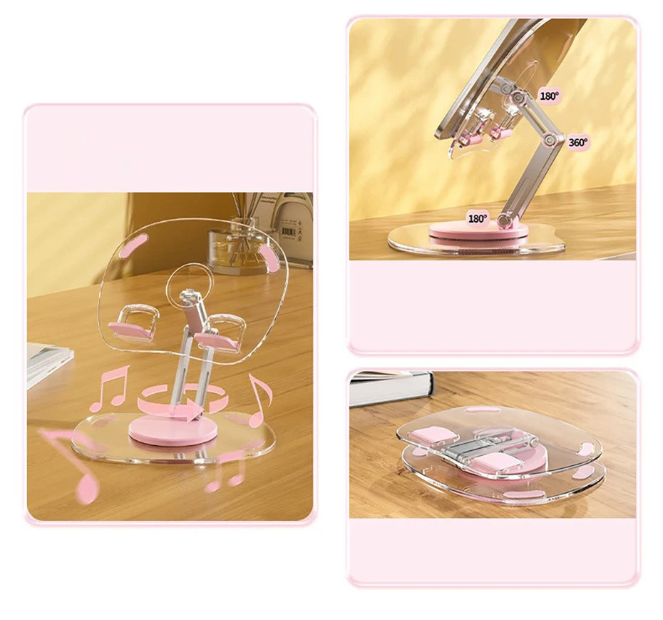 Portable Fold Tablet Holder Universal Phone Plastic Table Stand Support for iphone/ipad/xiaomi/samsung Transparent Holders