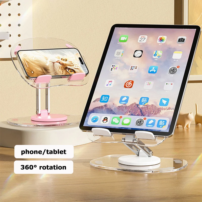 Portable Fold Tablet Holder Universal Phone Plastic Table Stand Support for iphone/ipad/xiaomi/samsung Transparent Holders