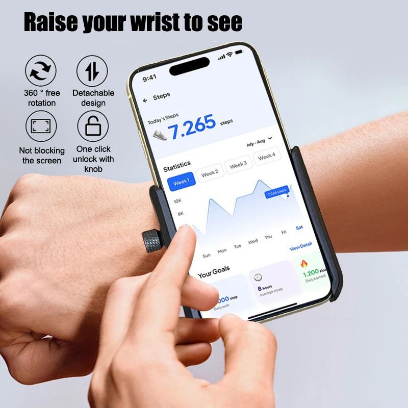 Wristband Phone Holder 360° Rotatable Sports ArmBand Phone Holder For Running Hiking Biking Walking Universal Smartphone