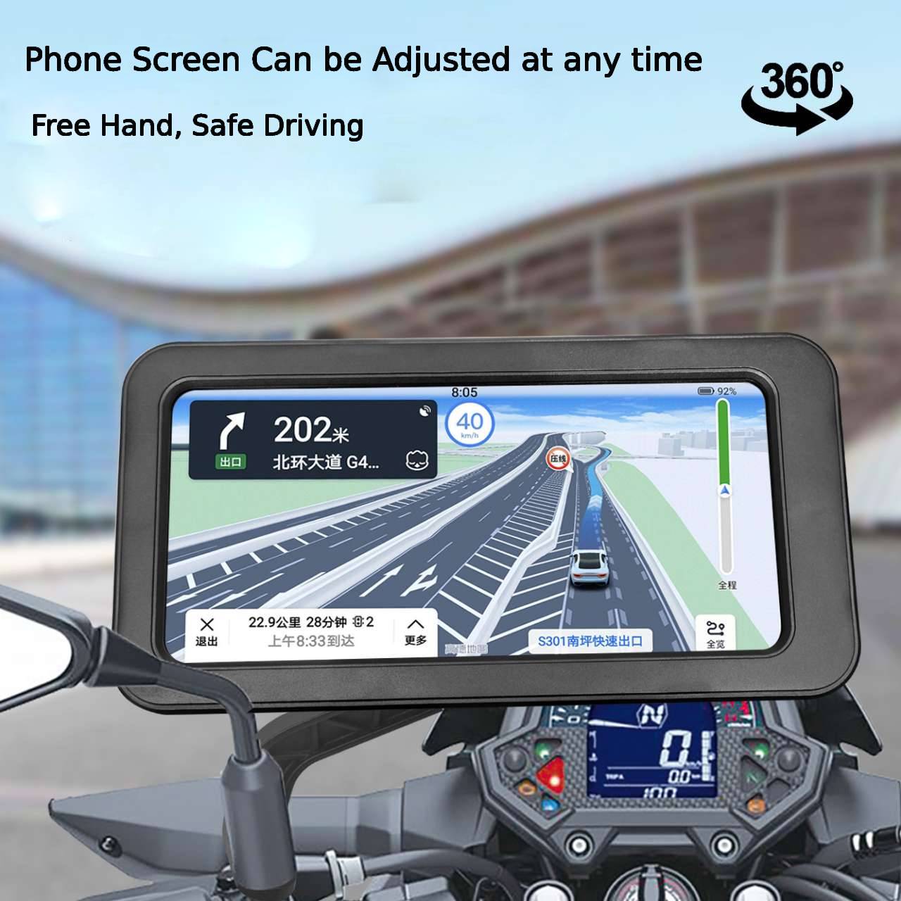 Universal Motorcycle Bike Mobile Phone Holder Bracket Navigation GPS Support 360° Adjustable Motorcycle Bicycle Cellphone Holder