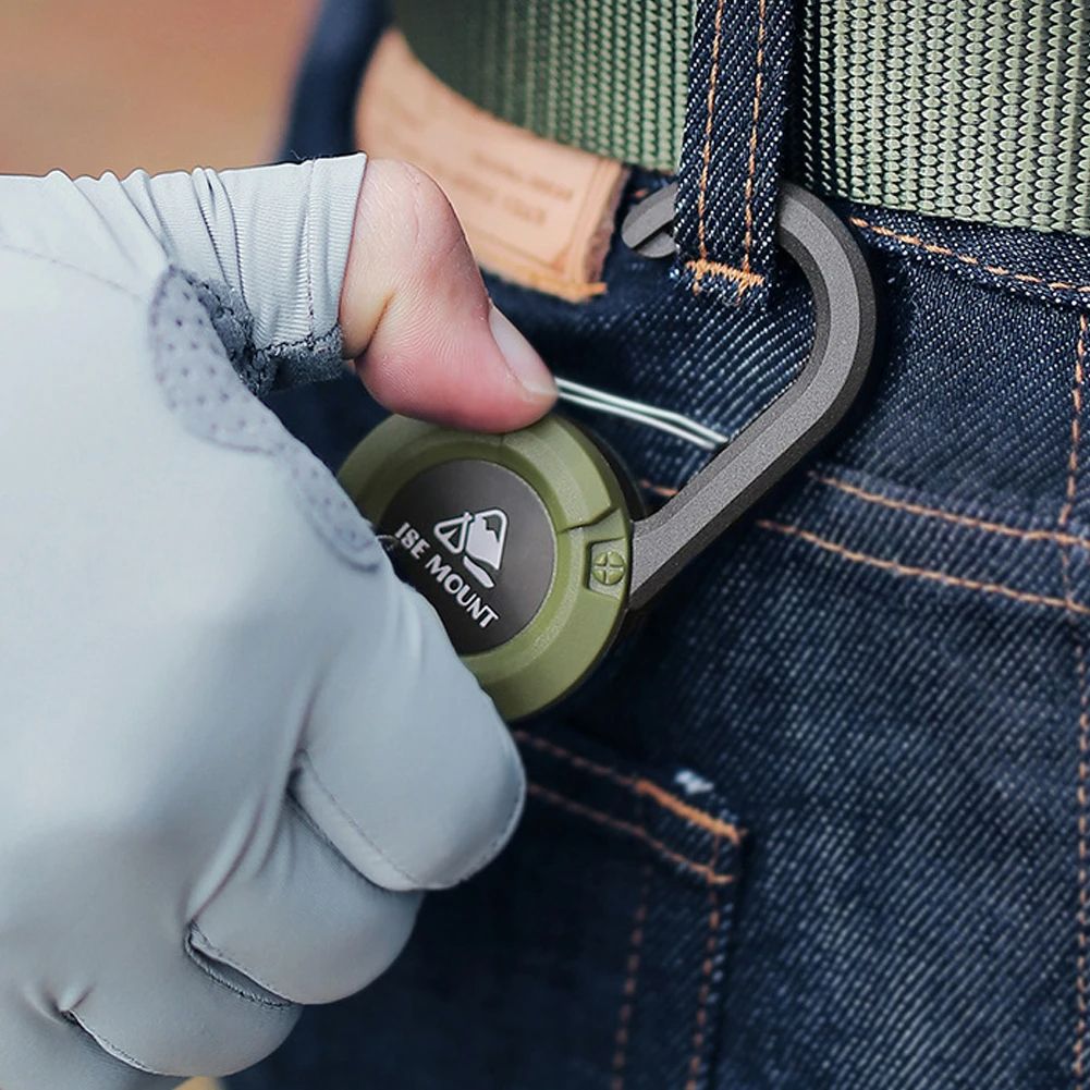 Portable Retractable Tether Camping Carabiner Spring Elastic Rope Anti-lost Phone Keychain Hold Multiple Tools Outdoor