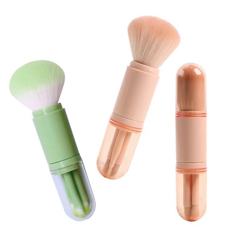 Travel Makeup Brushes Set Portable Mini Cosmetic Brush with Mirror Case Powder Blending Eyeshadow Brush Beauty Make Up Tool view 6