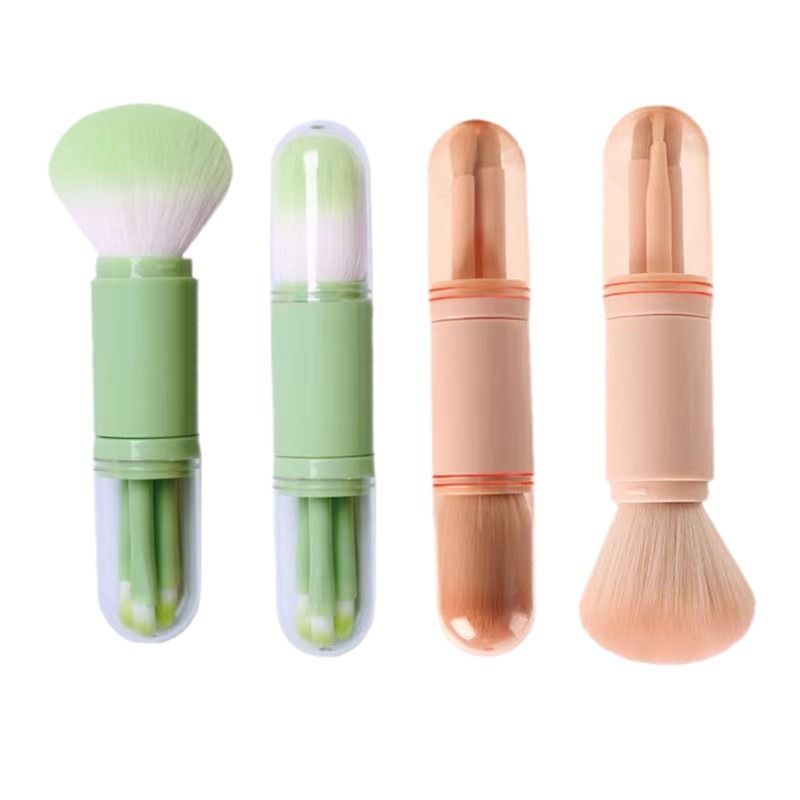 Travel Makeup Brushes Set Portable Mini Cosmetic Brush with Mirror Case Powder Blending Eyeshadow Brush Beauty Make Up Tool view 5