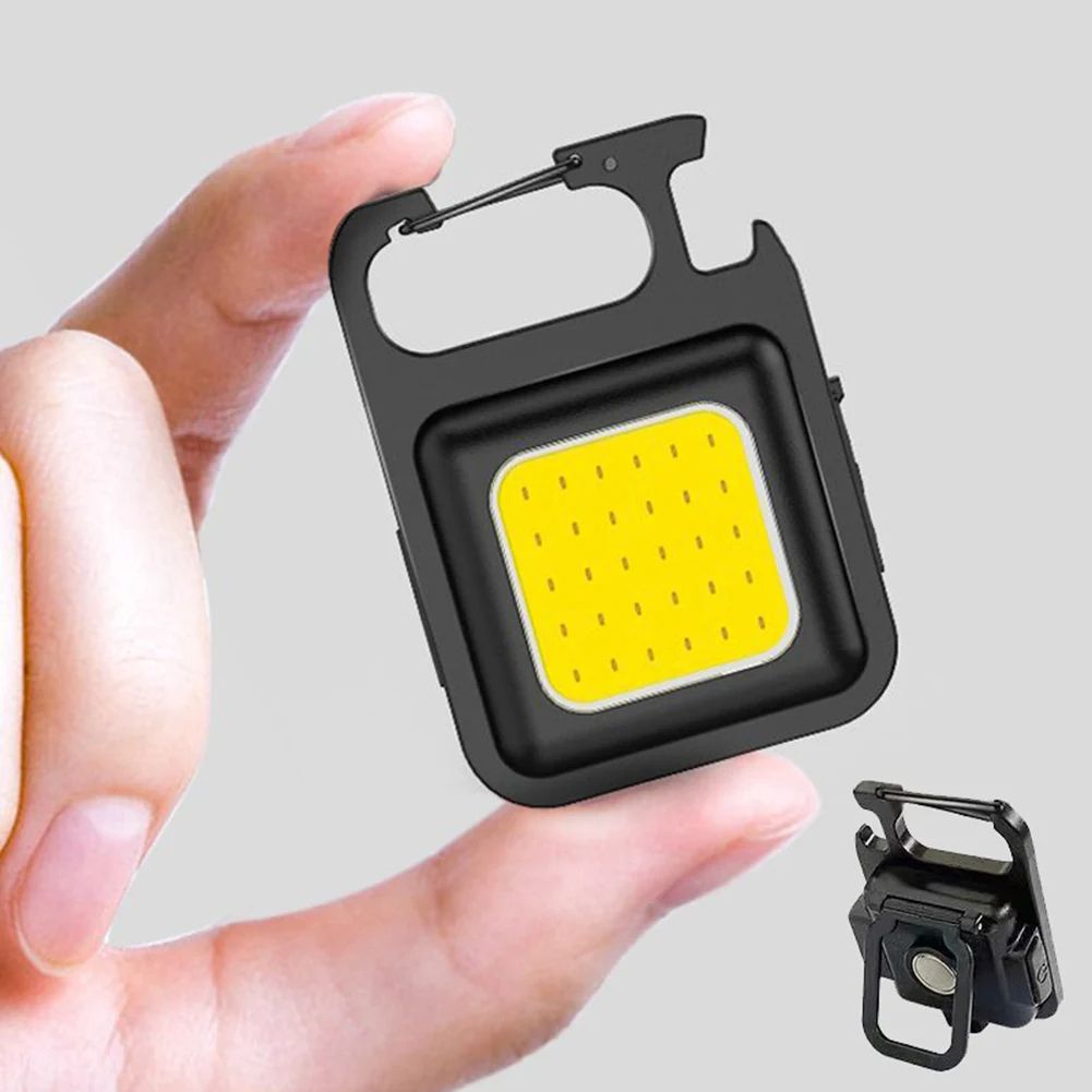 Mini LED 500ma Flashlight Work Light Portable Pocket Flashlight USB Rechargeable Keychains with Small Corkscrew