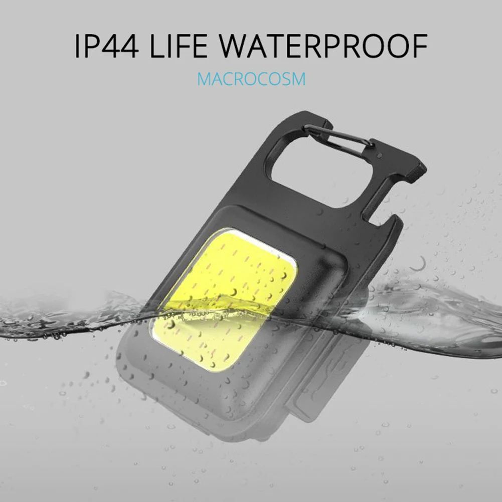 Mini LED 500ma Flashlight Work Light Portable Pocket Flashlight USB Rechargeable Keychains with Small Corkscrew