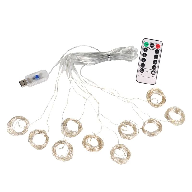 Home Decor LED Curtain String Lights Garland Window USB Power Fairy Lights Festoon with Remote Garland Led Lights Home Decoration
