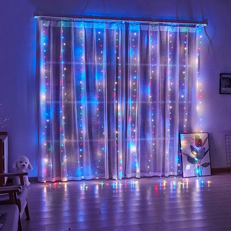 Home Decor LED Curtain String Lights Garland Window USB Power Fairy Lights Festoon with Remote Garland Led Lights Home Decoration