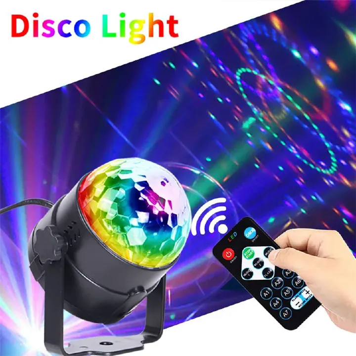 USB Disco Ball Light RGB Colors Changing DJ Stage Lamp Projector Rotating Star Party Night Light For Home Kids Birthday Decor