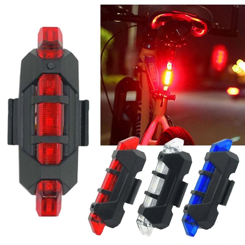 Bikes Bicycle light LED Taillight Rear Tail Safety Warning Cycling Portable Lights USB Rechargeable