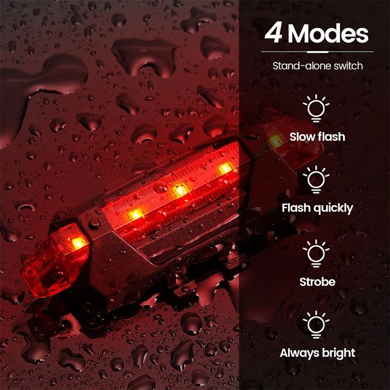 Bikes Bicycle light LED Taillight Rear Tail Safety Warning Cycling Portable Lights USB Rechargeable