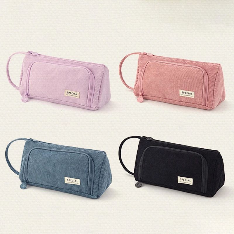 Korean pencil case ins Japanese simple female large-capacity stationery box girl pencil case stationery bag high-end sense net red stationery bag