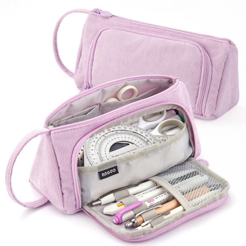 Korean pencil case ins Japanese simple female large-capacity stationery box girl pencil case stationery bag high-end sense net red stationery bag