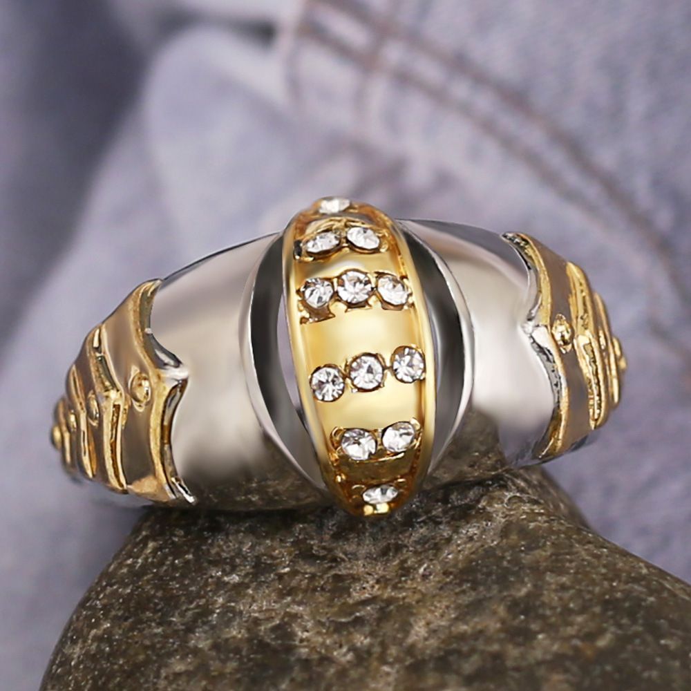 Creative Hot Style Fashion Gold Fish Mouth Shape Ring Men Business Suit Accessories Jewelry Gift