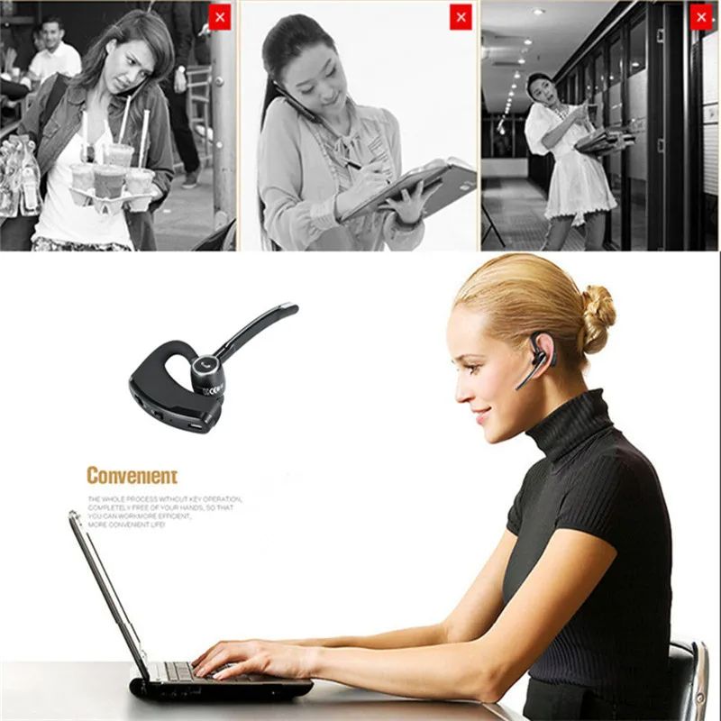 V8S Business Wireless Headset Bluetooth Headphones Handsfree With Microphone Stereo Music For Phones