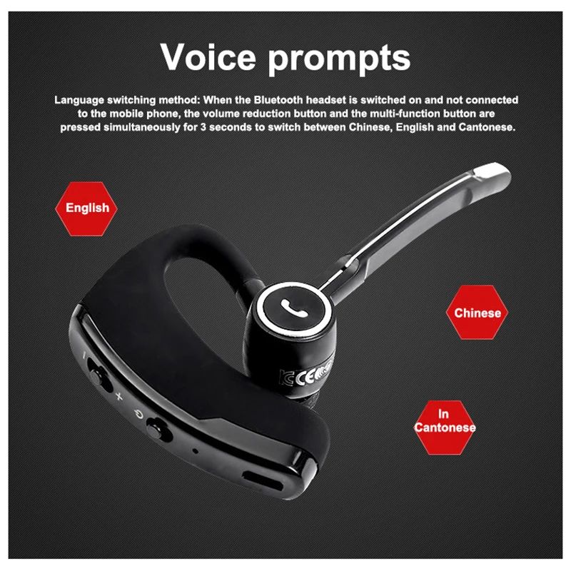 V8S Business Wireless Headset Bluetooth Headphones Handsfree With Microphone Stereo Music For Phones
