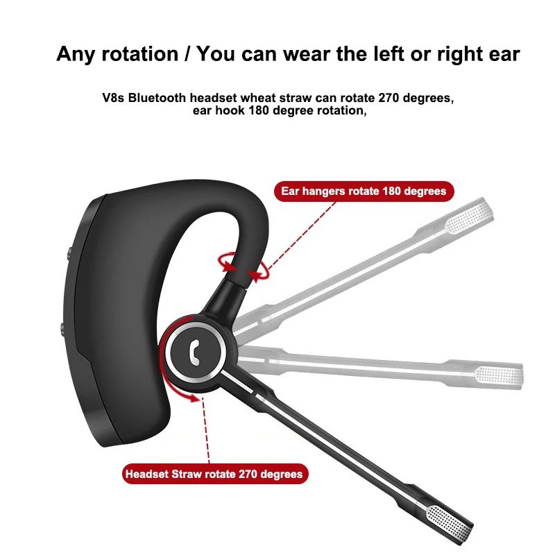V8S Business Wireless Headset Bluetooth Headphones Handsfree With Microphone Stereo Music For Phones