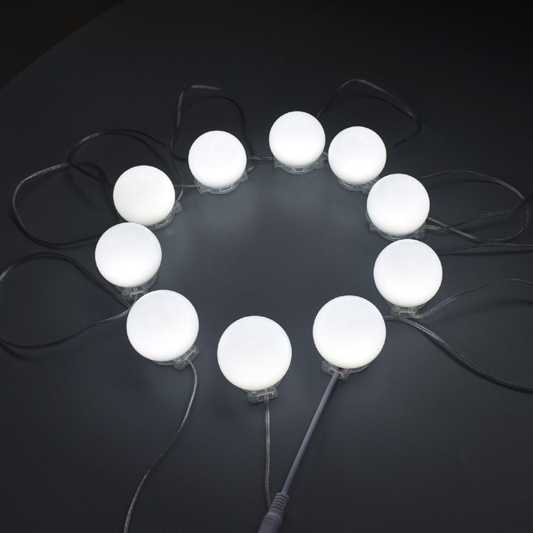 10 LEDs Bulb Makeup Mirror Light Dimmable 3 Mode LED Vanity Mirror Lamp Headlight Dresser Lamp