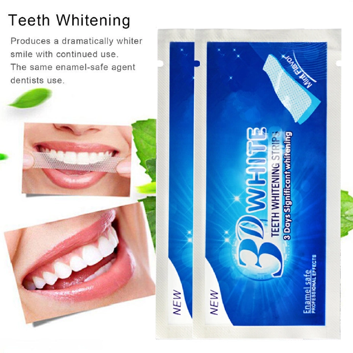 14Pcs/7Pairs 3D White Gel Teeth Whitening Strips Oral Hygiene Double Elastic Strips Whitening Dental