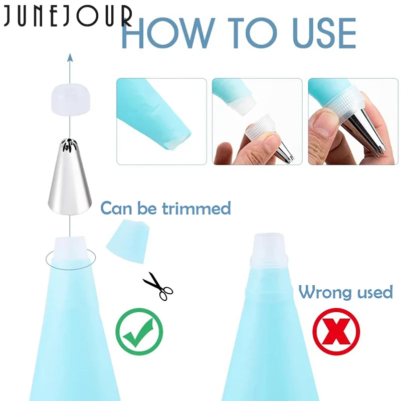14Pcs/Set Icing Piping Nozzles Set with Pastry Bag Scraper Cream Tips Reusable Cake Decorating Tool