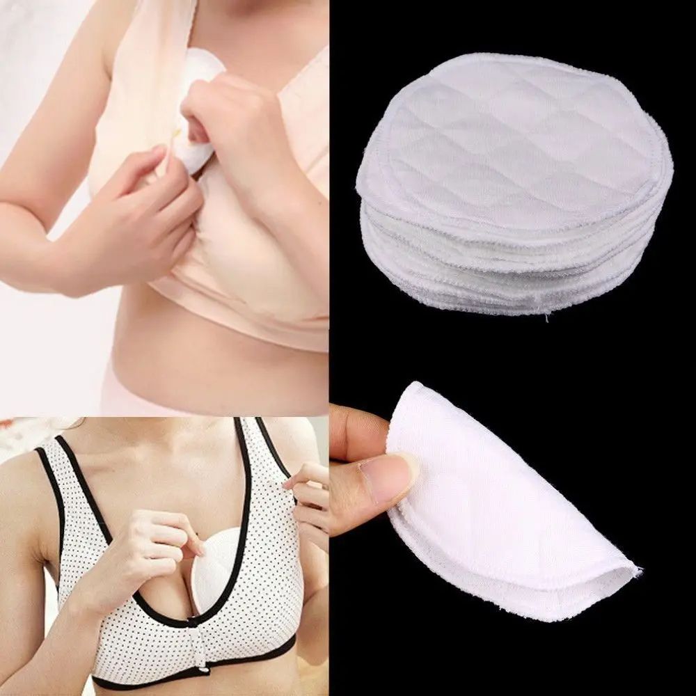 12Pcs Reusable Nursing Breast Pads Washable Soft Absorbent Baby Breastfeeding Breast Pads Cotton thickening