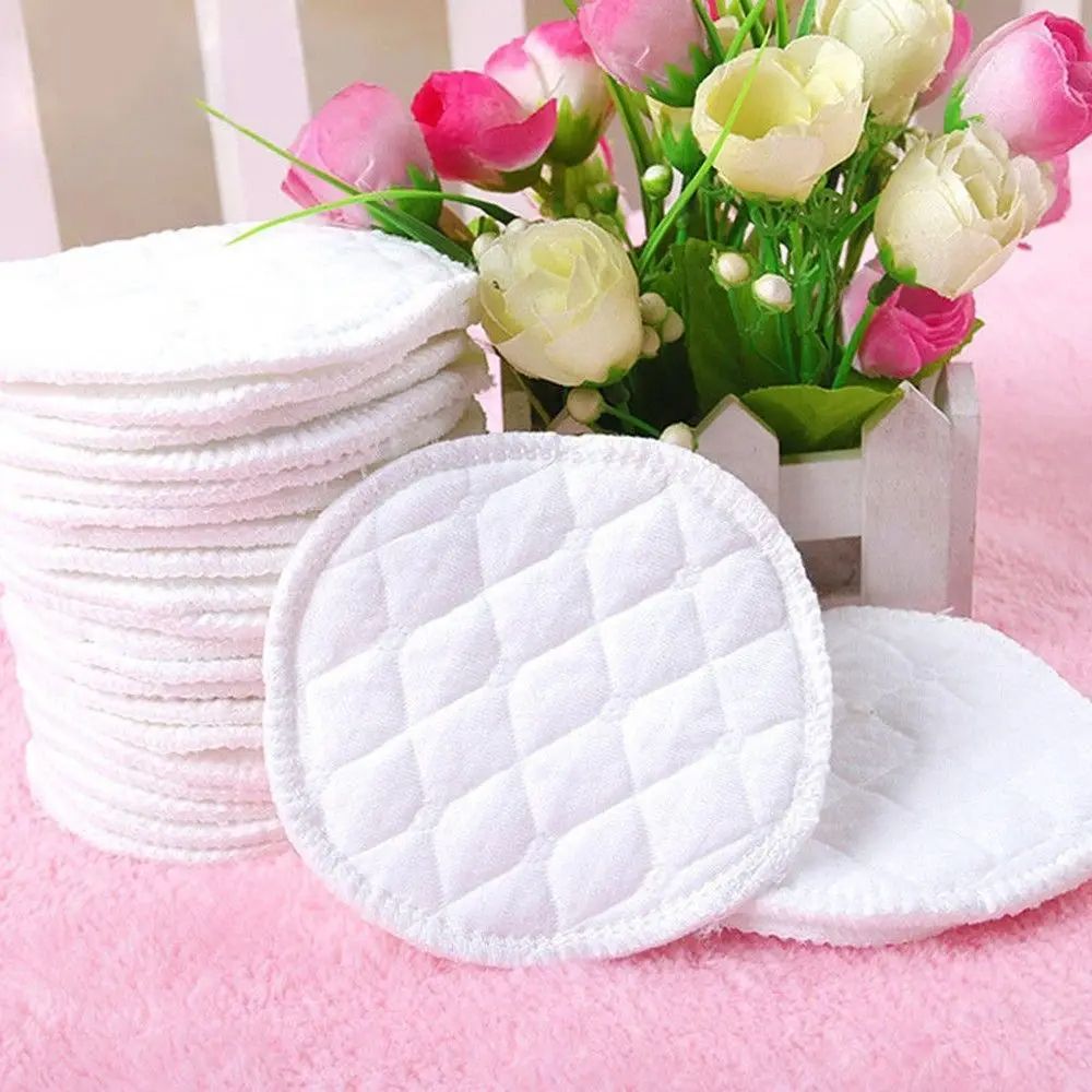 12Pcs Reusable Nursing Breast Pads Washable Soft Absorbent Baby Breastfeeding Breast Pads Cotton thickening