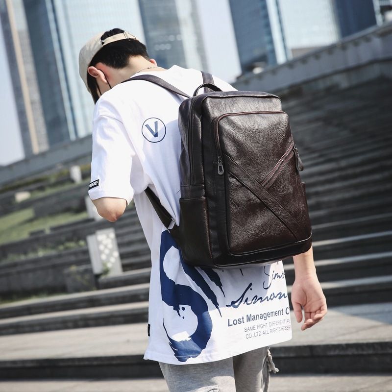 Men Backpack Leather Bagpack Large laptop Backpacks Male Mochilas Casual Schoolbag For Teenagers Boys High Quality Bagpack