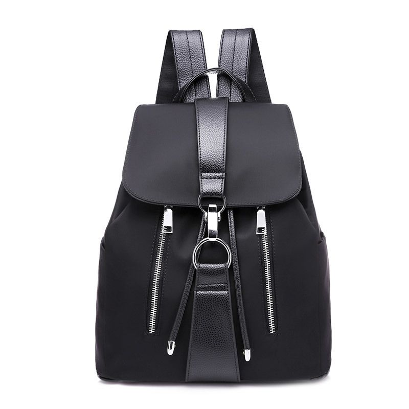 High quality Women Backpack School Bags For Teenager Girls Nylon Zipper Lock Design Black Femme Mochila Backpack
