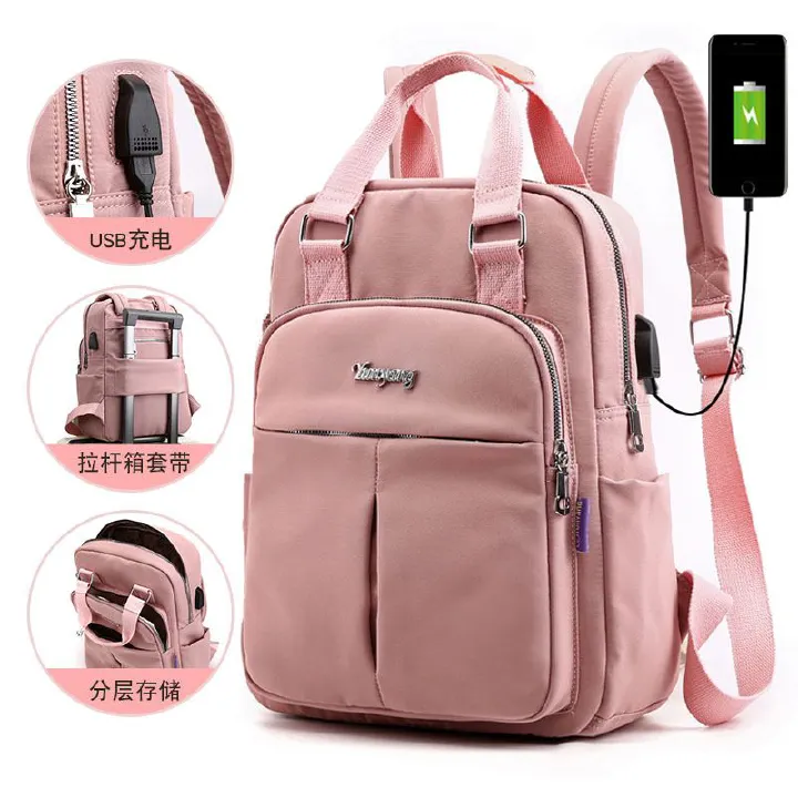 Fashion Women Backpack Waterproof Travel Computer Backpack Female School Bag For Teenagers Girl USB