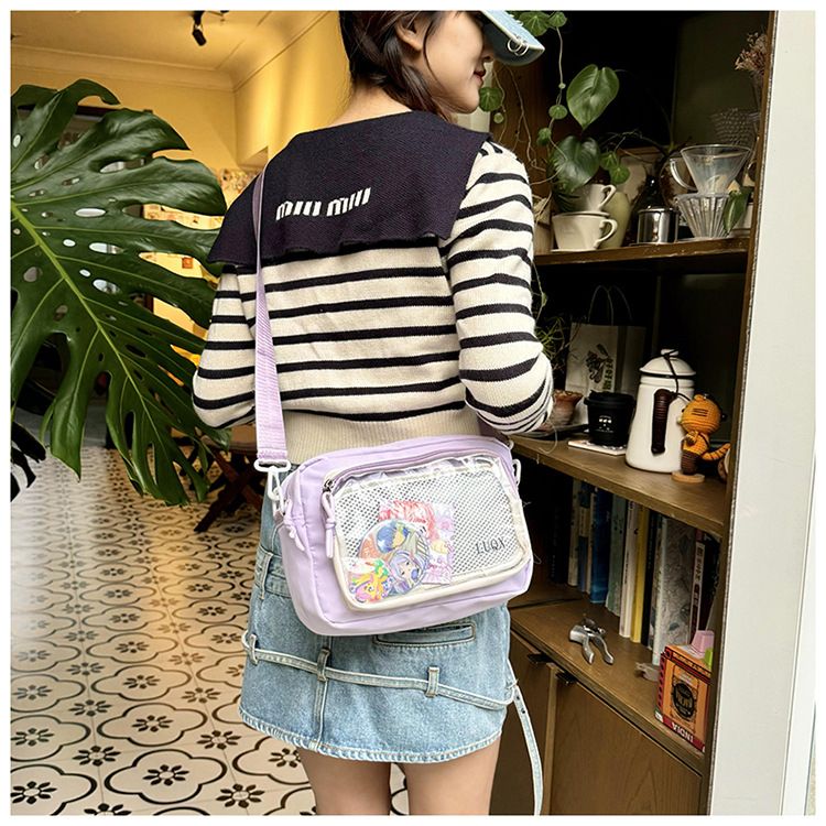 Kawaii Transparent Shoulder Bag Crossbody Bag DIY LABUBU Doll Display Itabag Handbag Y2K Anime Garage Kit Display Bag