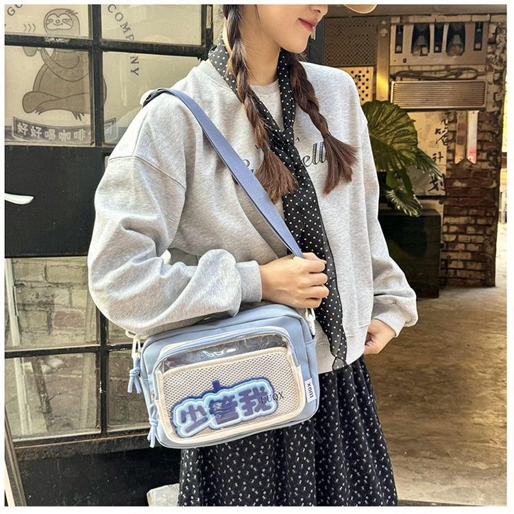 Kawaii Transparent Shoulder Bag Crossbody Bag DIY LABUBU Doll Display Itabag Handbag Y2K Anime Garage Kit Display Bag