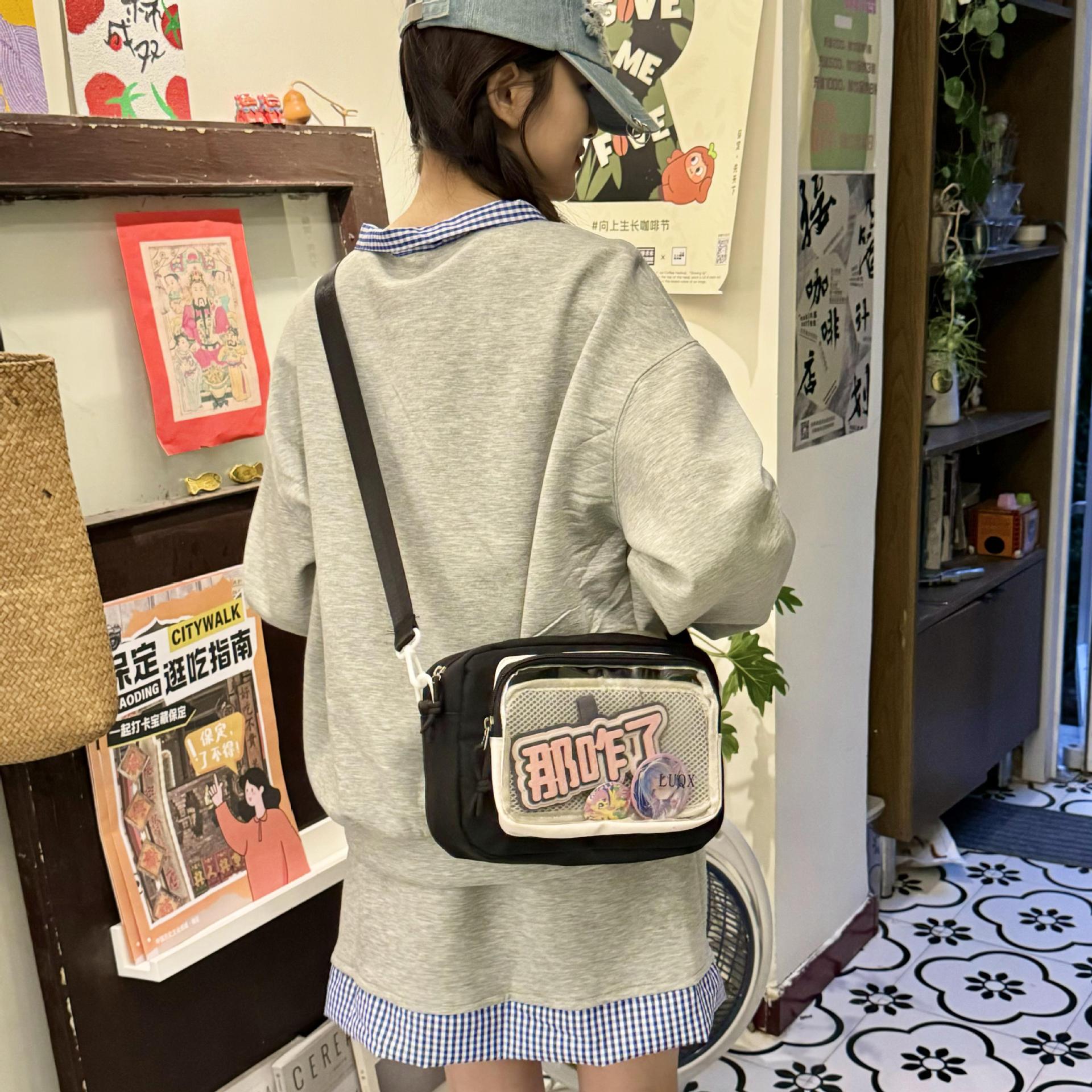 Kawaii Transparent Shoulder Bag Crossbody Bag DIY LABUBU Doll Display Itabag Handbag Y2K Anime Garage Kit Display Bag
