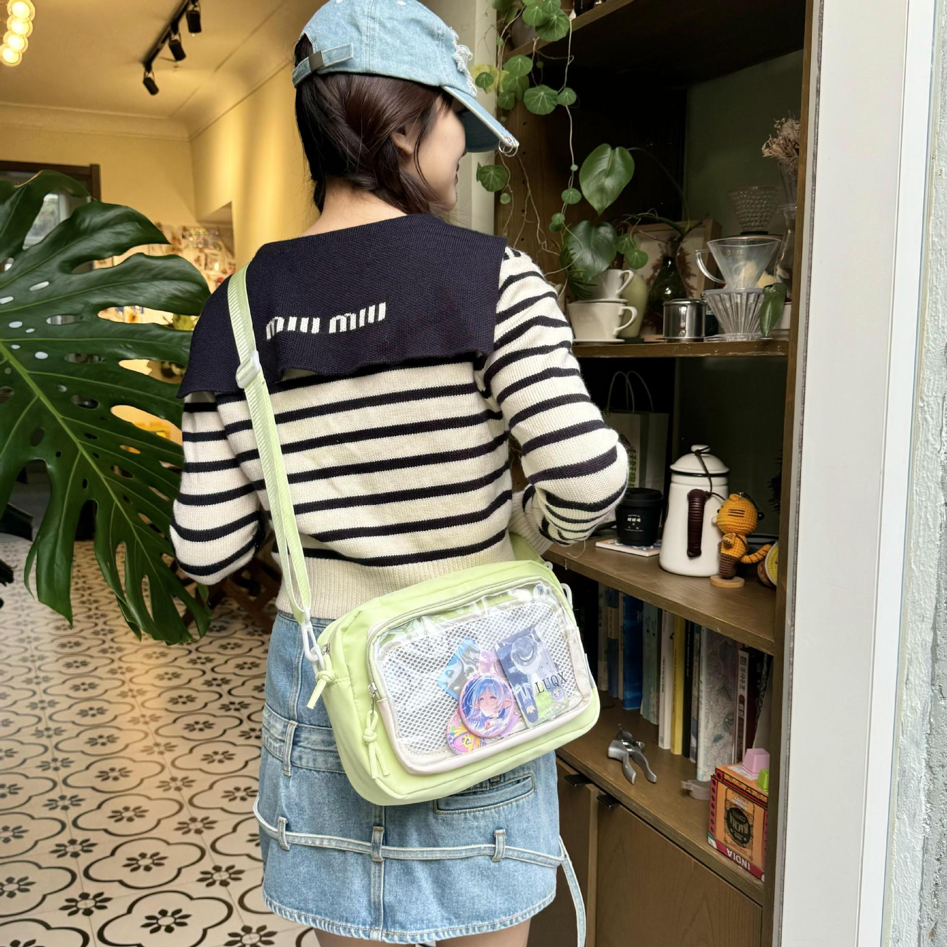Kawaii Transparent Shoulder Bag Crossbody Bag DIY LABUBU Doll Display Itabag Handbag Y2K Anime Garage Kit Display Bag