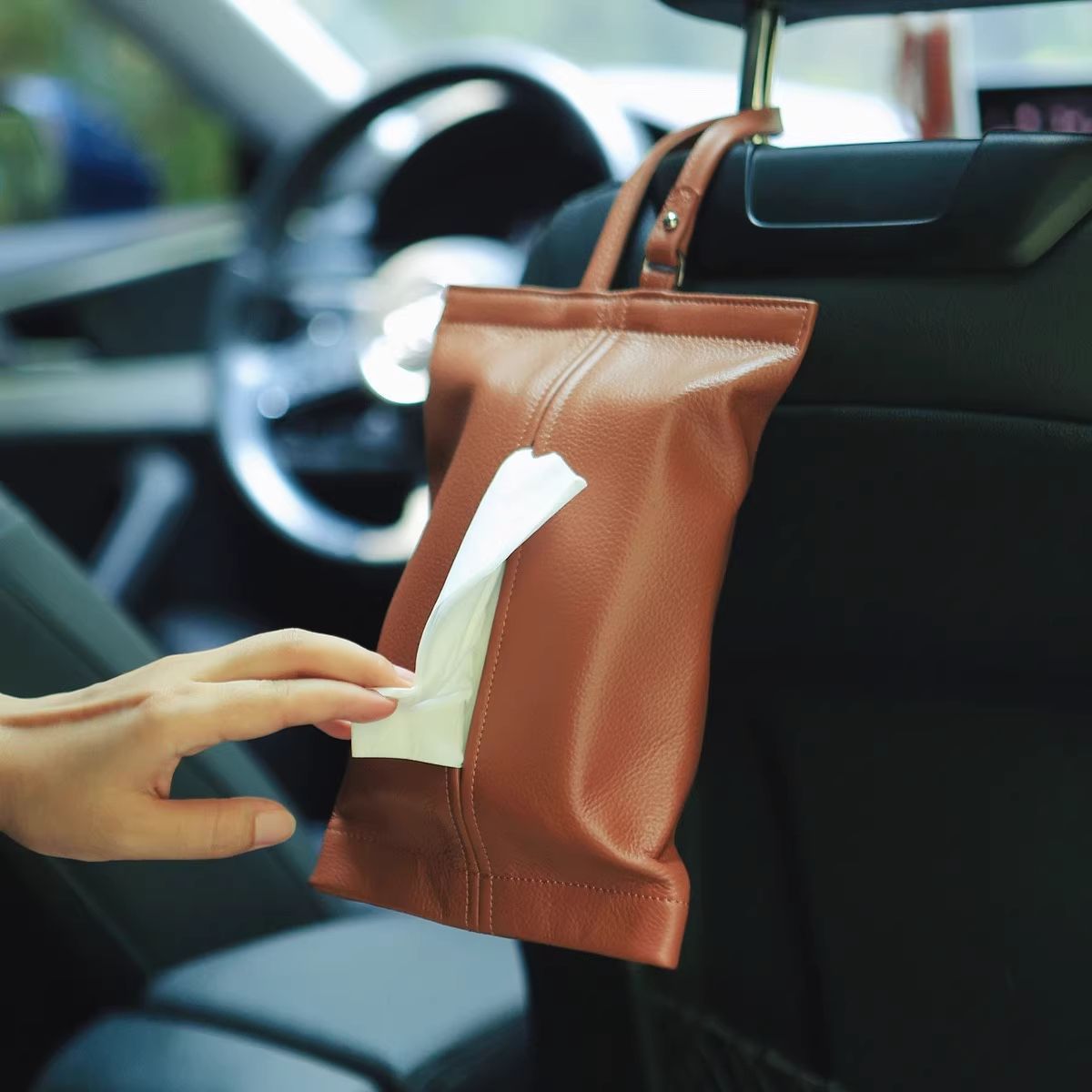 Car mounted tissue box, hanging bag, armrest box, paper pulling hanging car dining bag, storing interior decoration items