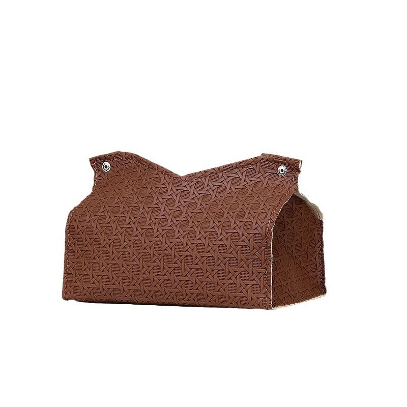 Light luxury woven tissue box, home creativity, living room storage, car simple solid color paper box, napkin paper box