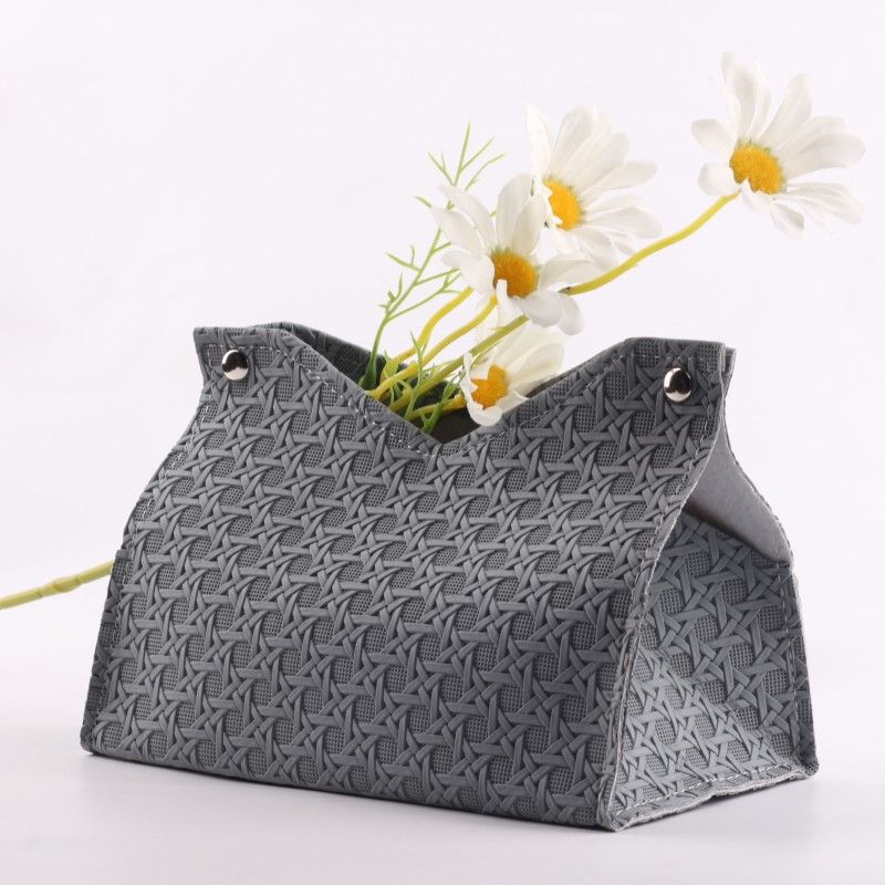 Light luxury woven tissue box, home creativity, living room storage, car simple solid color paper box, napkin paper box