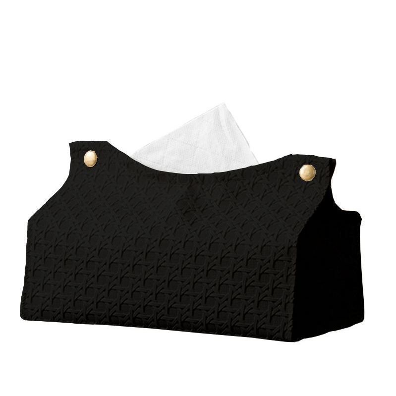 Light luxury woven tissue box, home creativity, living room storage, car simple solid color paper box, napkin paper box