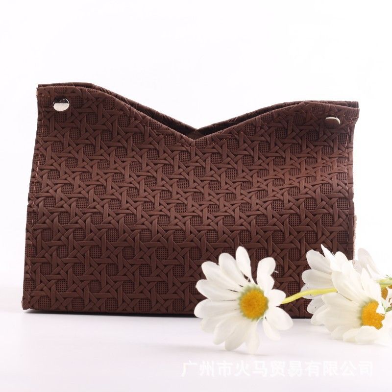 Light luxury woven tissue box, home creativity, living room storage, car simple solid color paper box, napkin paper box