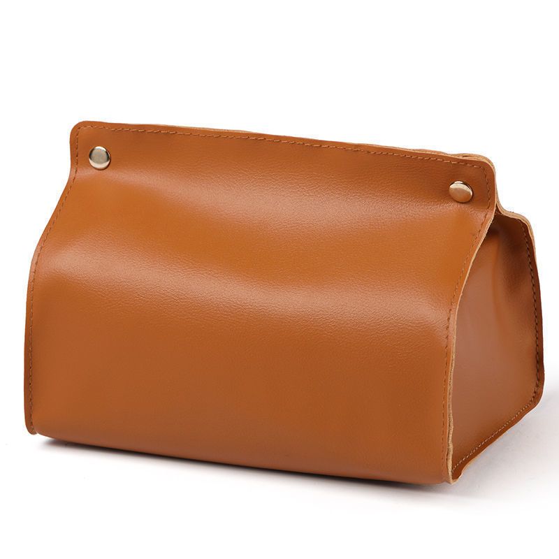 Luxury Leather Home Tissue Case Custom Name Portable Business Office Storage Bag Fashion Multi Function Cosmetic Bags Cute Gift